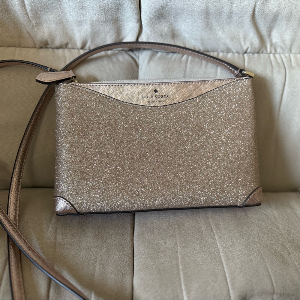 Kate Spade Rose Gold Glitter Crossbody Bag